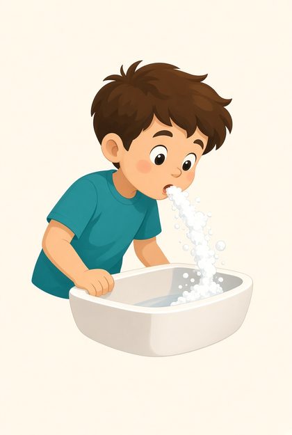 把水吐掉
